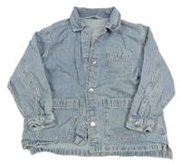 Světlemodro-bílá proužkovaná riflová bunda H&M