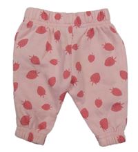 Světlerůžové cuff tepláky s jahůdkami Primark 