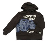 Antracitová mikina monster truck s kapucí C&A
