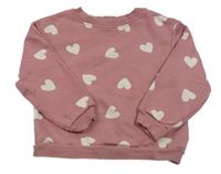 Růžová mikina se srdíčky H&M