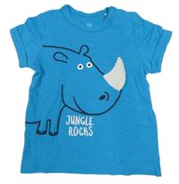 Modré tričko s nosorožcem Topomini