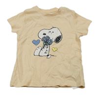 Světleoranžové tričko se Snoopym