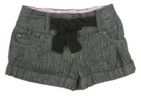 Šedo-černé vzorované vlněné kraťasy Next