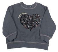 Šedá oversize mikina se srdíčkem George