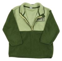 Khaki-světlezelená huňatá mikina s nápisem Kiki&Koko