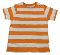 Oranžovo-bílé pruhované tričko Topolino