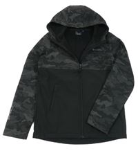 Černo-šedá softshellová bunda s kapucí Mountain Warehouse