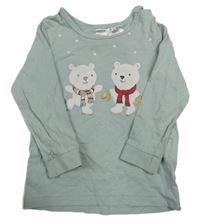 Světlemodrošedé triko s medvídky H&M