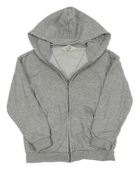 Šedá melírovaná propínací mikina s kapucí H&M
