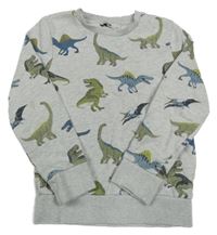 Šedá melírovaná mikina s dinosaury C&A