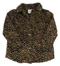 Černo-béžová vzorovaná vlněná bunda Primark
