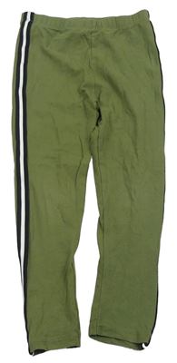 Khaki legíny s pruhy Tu