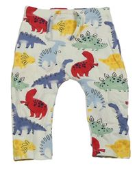 Bílé turecké tepláky s barevnými dinosaury Matalan