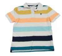 Bílo-barevné pruhované polo tričko s palmou H&M