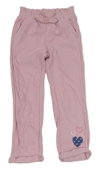 Světlerůžové paper bag tepláky s mašlí POCOPIANO