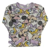 Smetanovo-fialové pyžamové triko s Minnie a Daisy Disney