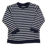 Tmavomodro-bílá pruhovaná mikina H&M