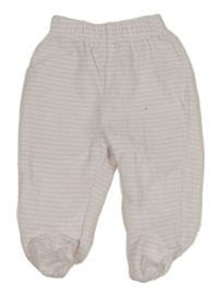 Světlerůžovo-bílé pruhované sametové polodupky iDO