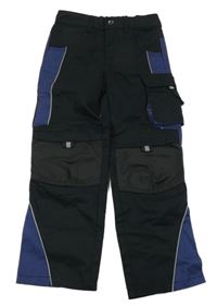 Černo-tmavomodré pracovní kalhoty s kapsou ACTIVE TOUCH