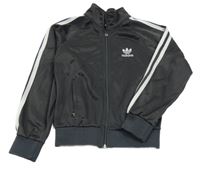 Tmavošedo-bílá thermo propínací mikina Adidas