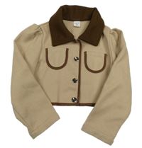 Béžovo-hnědé bolérko s límečkem SHEIN