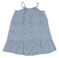 Modro-bílé kytičkované letní šaty Matalan