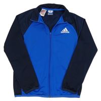 Safírovo-tmavomodrá propínací sportovní mikina Adidas