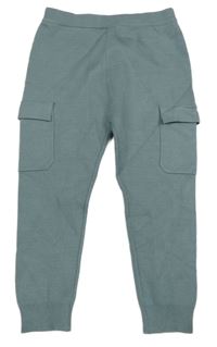 Modrošedé cargo úpletové tepláky Next