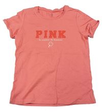 Růžové tričko s nápisy La Redoute 