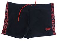 Černé nohavičkové plavky se vzorem Speedo