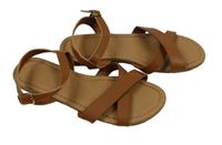 Hnědé koženkové sandály Primark vel. 33/34