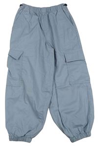 Světlemodré plátěné cargo cuff kalhoty F&F