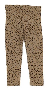 Hnědé teplé legíny s leopardím vzorem H&M