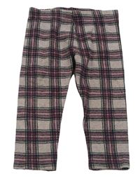Růžovo-starorůžovo-černé kostkované legíny Heatons