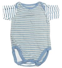 Bílo-světlemodré pruhované body