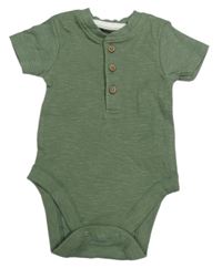 Khaki melírované žebrované body s knoflíky George