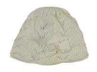 Smetanová perforovaná pletená podšitá čepice Next