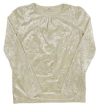 Smetanové sametové triko H&M
