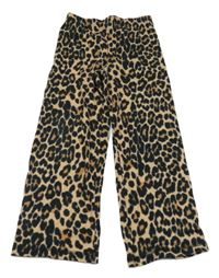 Hnědé lehké tepláky s leopardím vzorem George