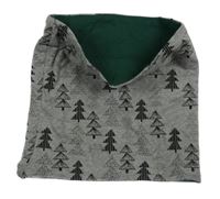 Šedý melírovaný nákrčník se stromky