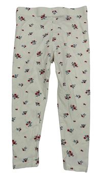 Smetanové květované legíny Primark