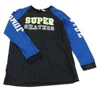 Černo-modré triko s nápisem