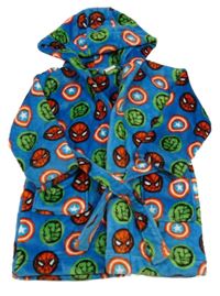 Modrý plyšový župan s Avengers a kapucí Next