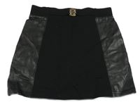 Černá sukně s koženkou a sponou River Island