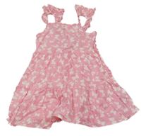 Růžové lehké šaty s motýly Primark