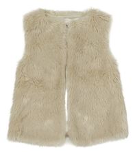 Béžová kožešinová podšitá vesta Yd.
