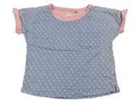 Modré vzorované tričko s kapsou