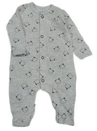 Šedý melírovaný overal s medvědy