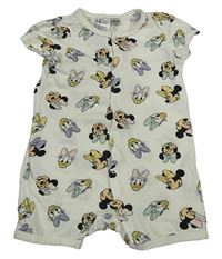 Smetanový bavlněný kraťasový overal s Daisy a Minnie H&M