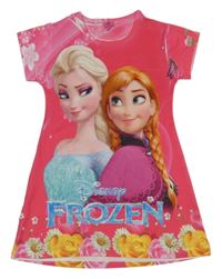 Tmavorůžové lehké šaty s Frozen
